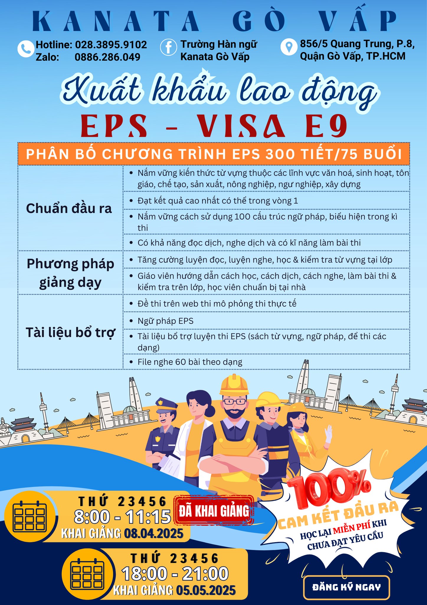 CHƯƠNG TRÌNH EPS – VISA E9 -  KHÓA HỌC TIẾNG HẦN TẠI GÒ VẤP